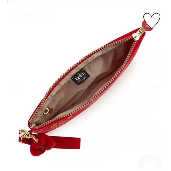 NWT Kipling tango red zap wristlet pouch - Picture 3 of 9